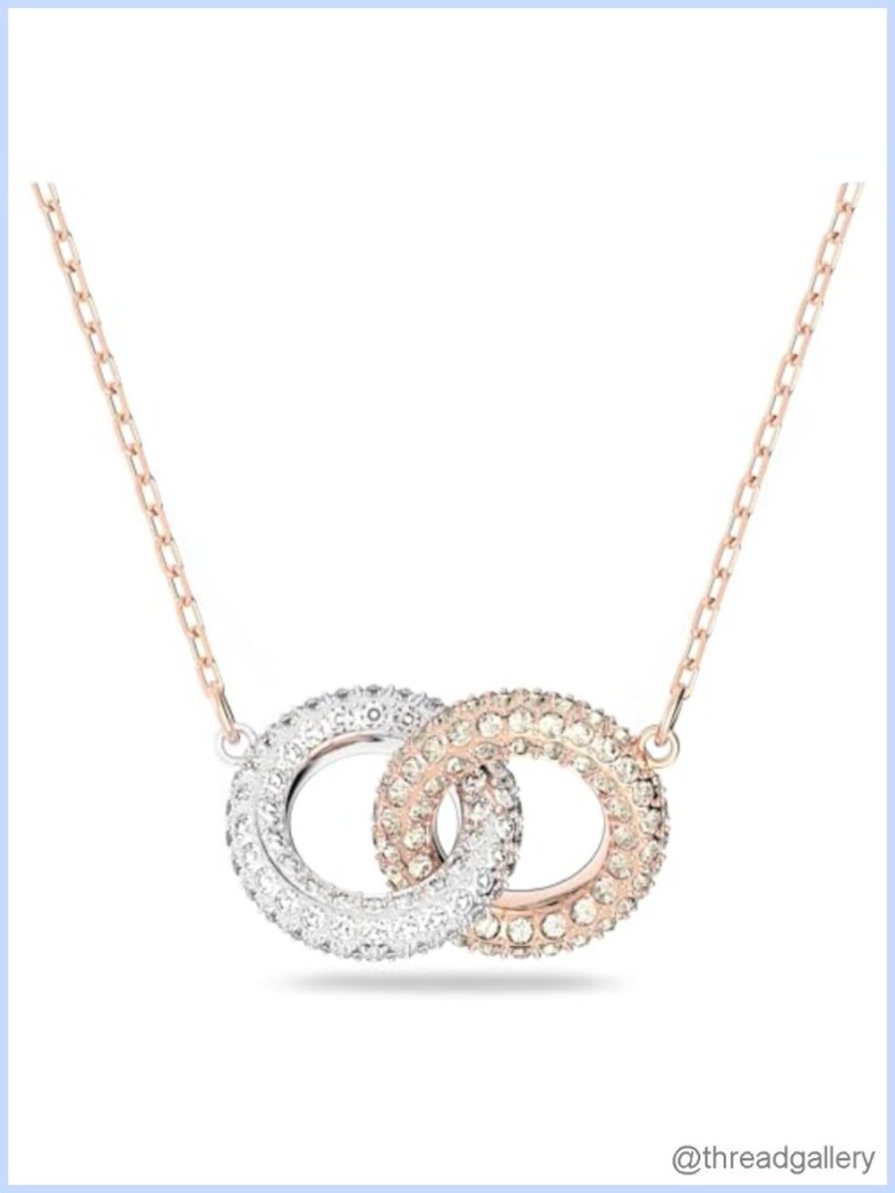 Rose Gold Plated Crystal Pendant Necklace 14 7/8 Inch Chain